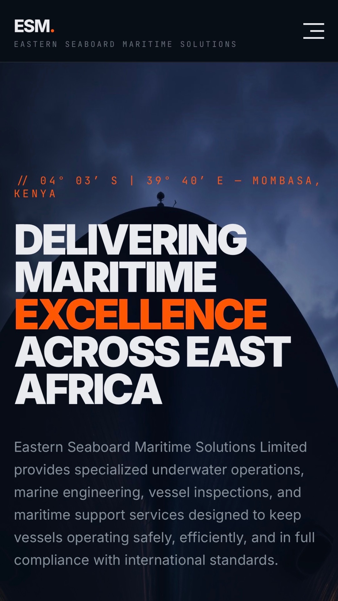 Maritime services website built by Nasiruwa Brand Management