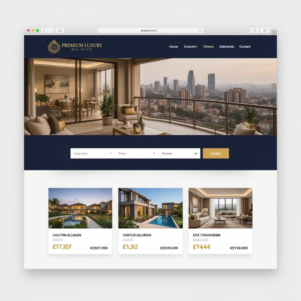 Premium real estate website built by Nasiruwa Brand Management
